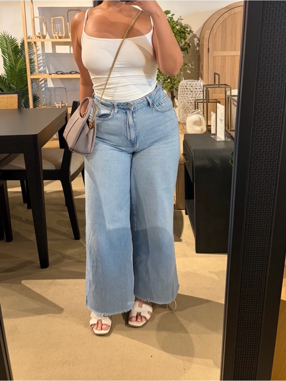 Light Denim High-Rise Wide Leg Jeans